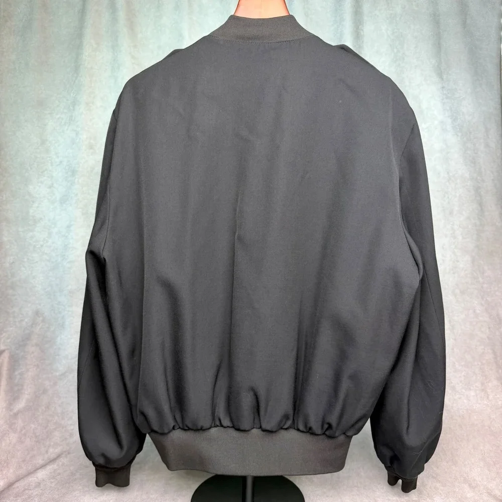 Neptune Garment Co Mens Bomber Jacket Black Wool Blend Thinsulate Size 44 Reg